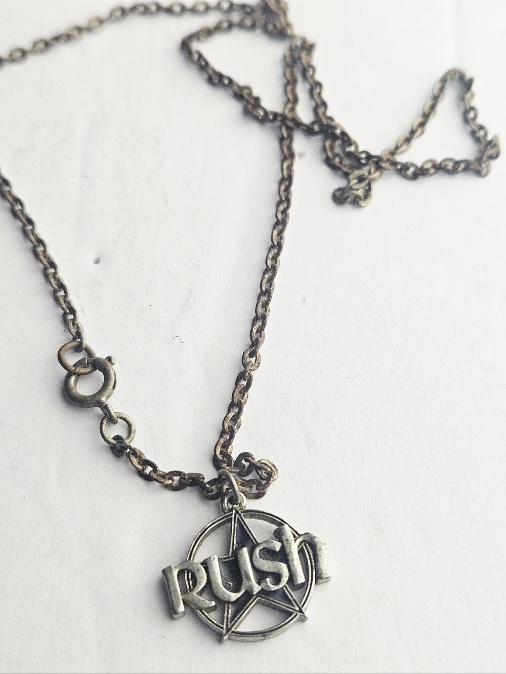 Vintage Rush Band Starman Necklace Pendant Silver Tone Rock Merchandise Jewelry